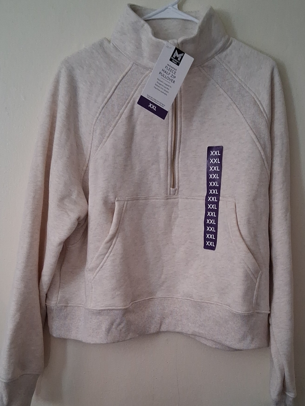 Members Mark Women's Cream Half-Zip Pullover Sweatshirt